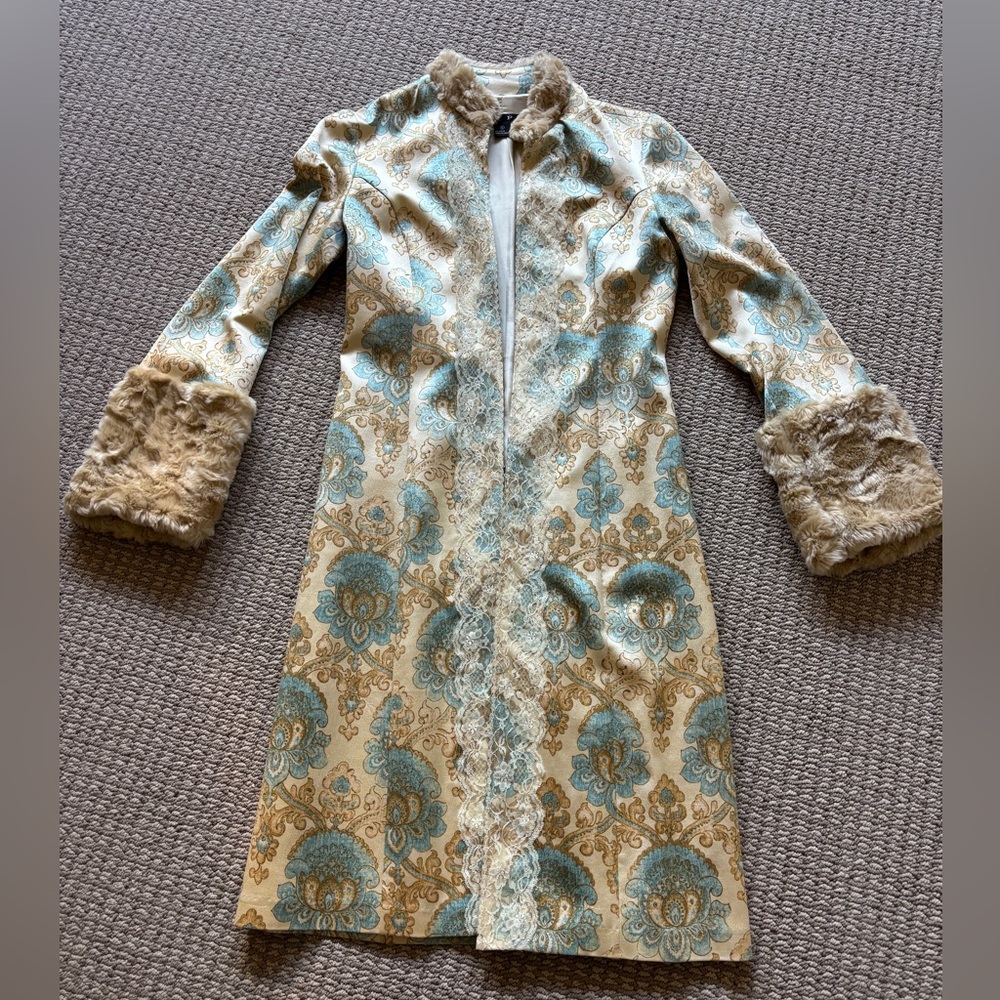 Hype Floral Brocade Jacket with Cream Lining